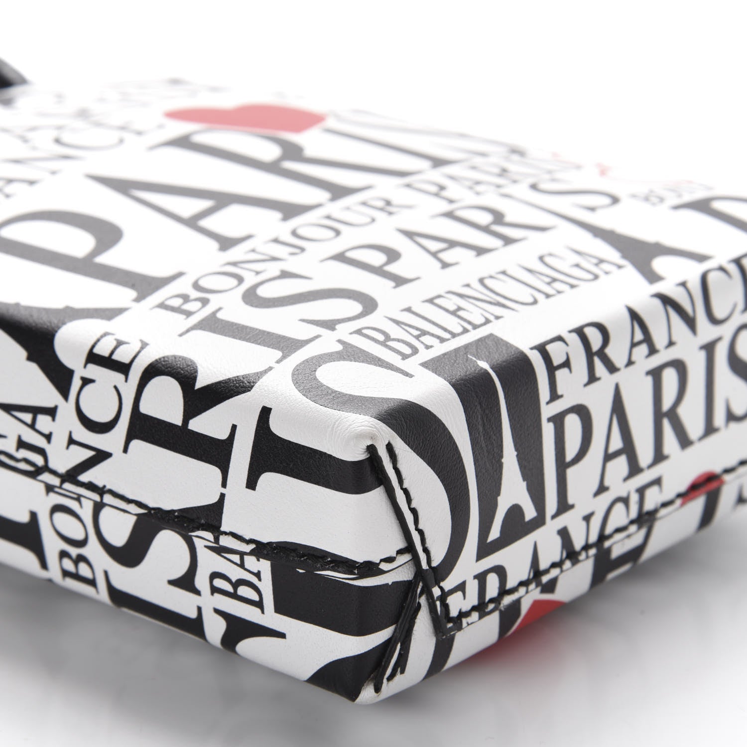Balenciaga Calfskin Bonjour Paris Print Shopping Phone Holder Bag Paris Bonjour 6 of 10