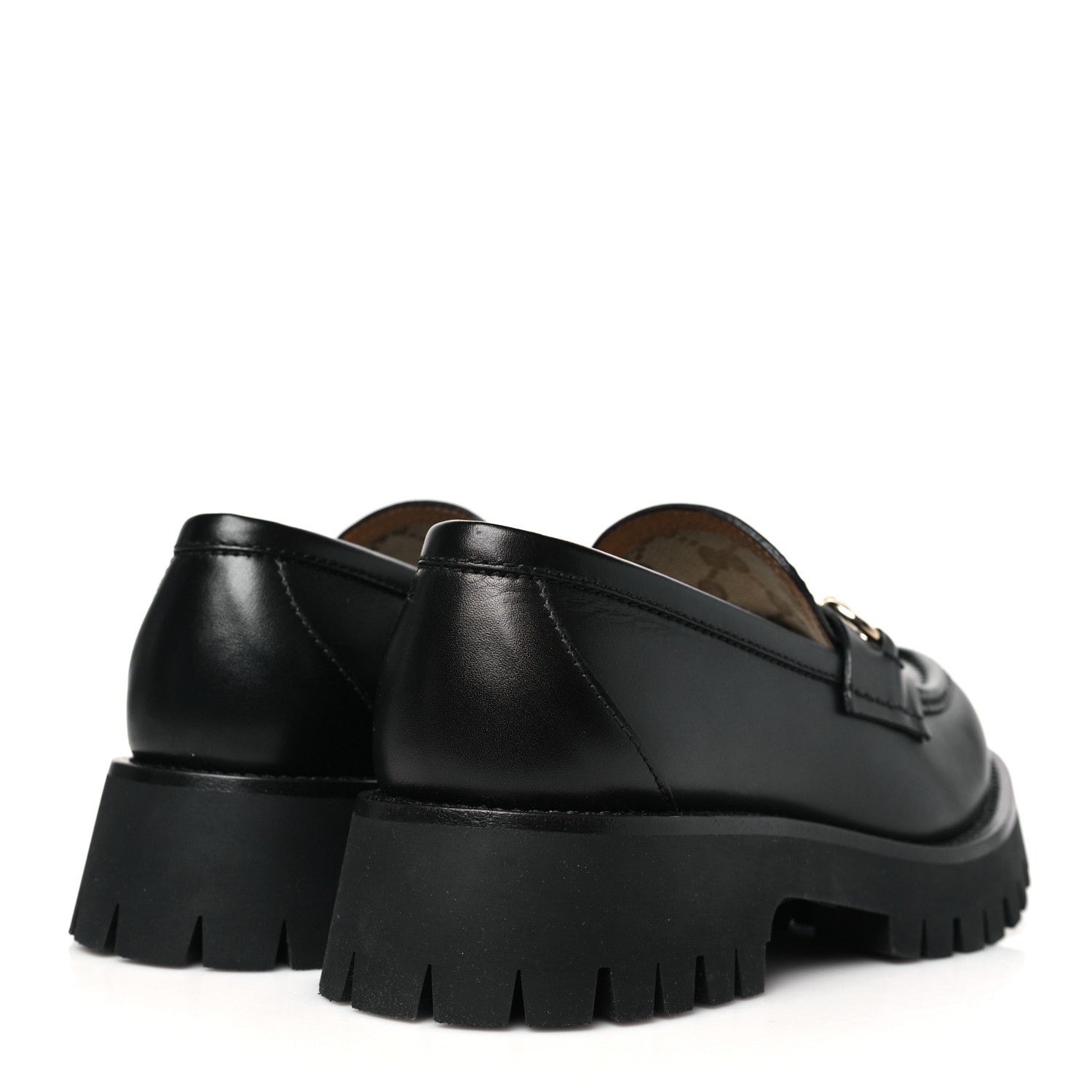 Gucci Betis Glamour Calfskin Womens Horsebit Loafers 38 Black 5 of 10