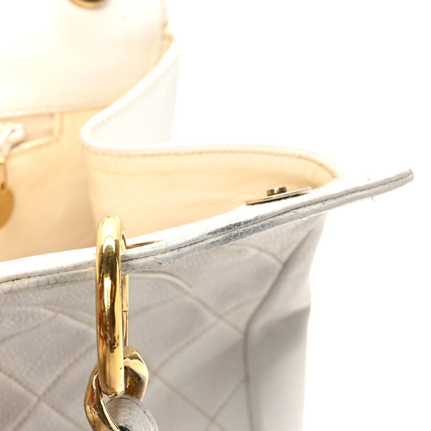 Chanel Caviar Quilted Timeless CC Shopping Tote White 12 of 12