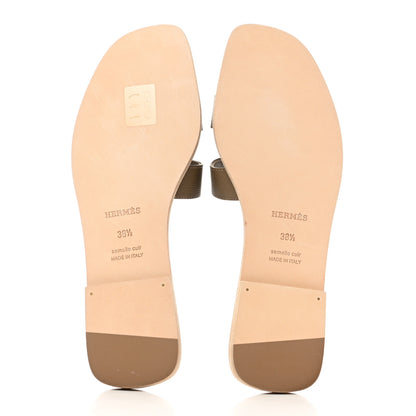 Hermes Epsom Oran Sandals 38.5 Etoupe 5 of 9