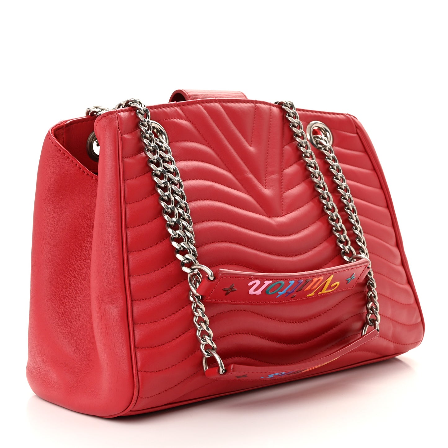 Calfskin New Wave Chain Tote Ecarlate