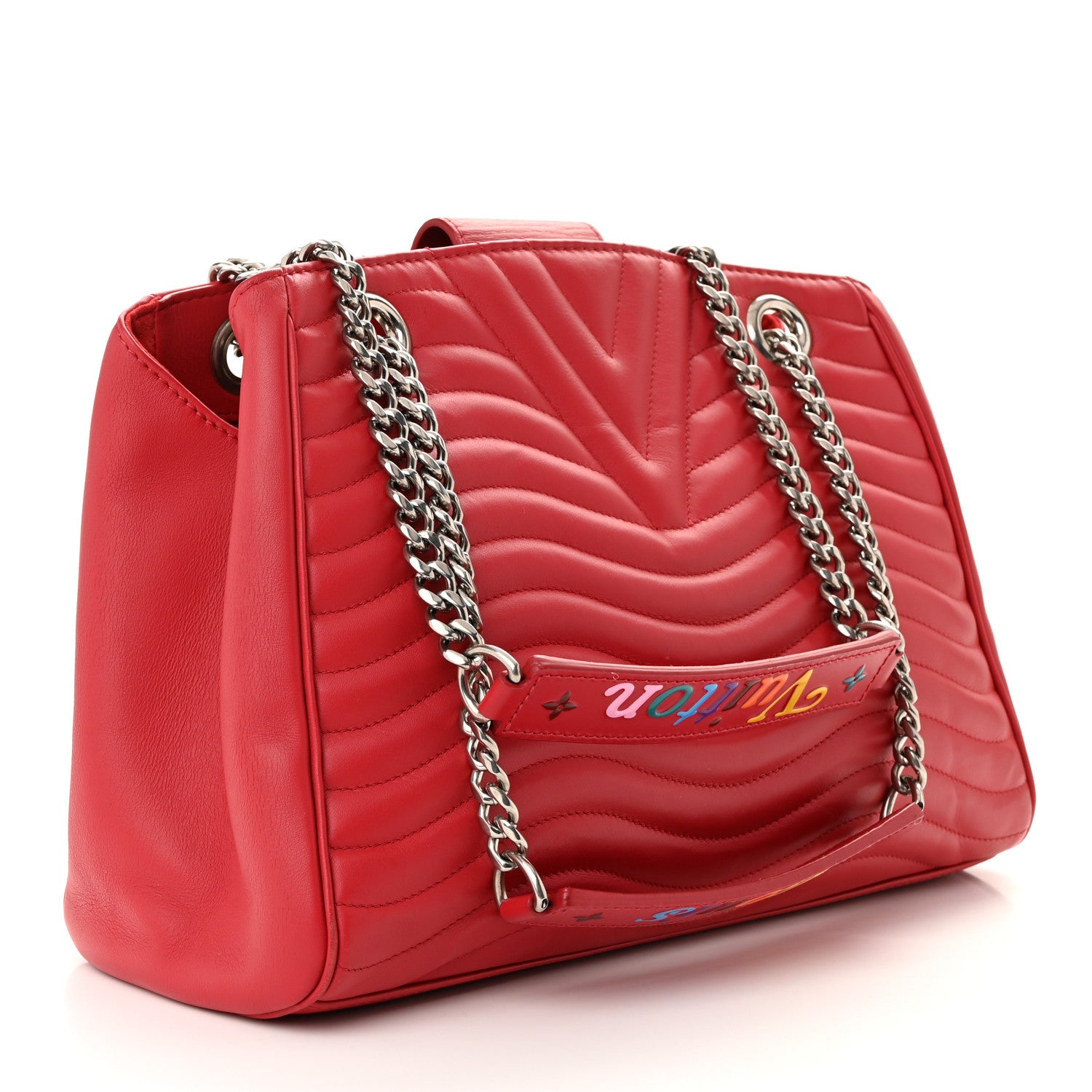 Louis Vuitton Calfskin New Wave Chain Tote Ecarlate 3 of 9