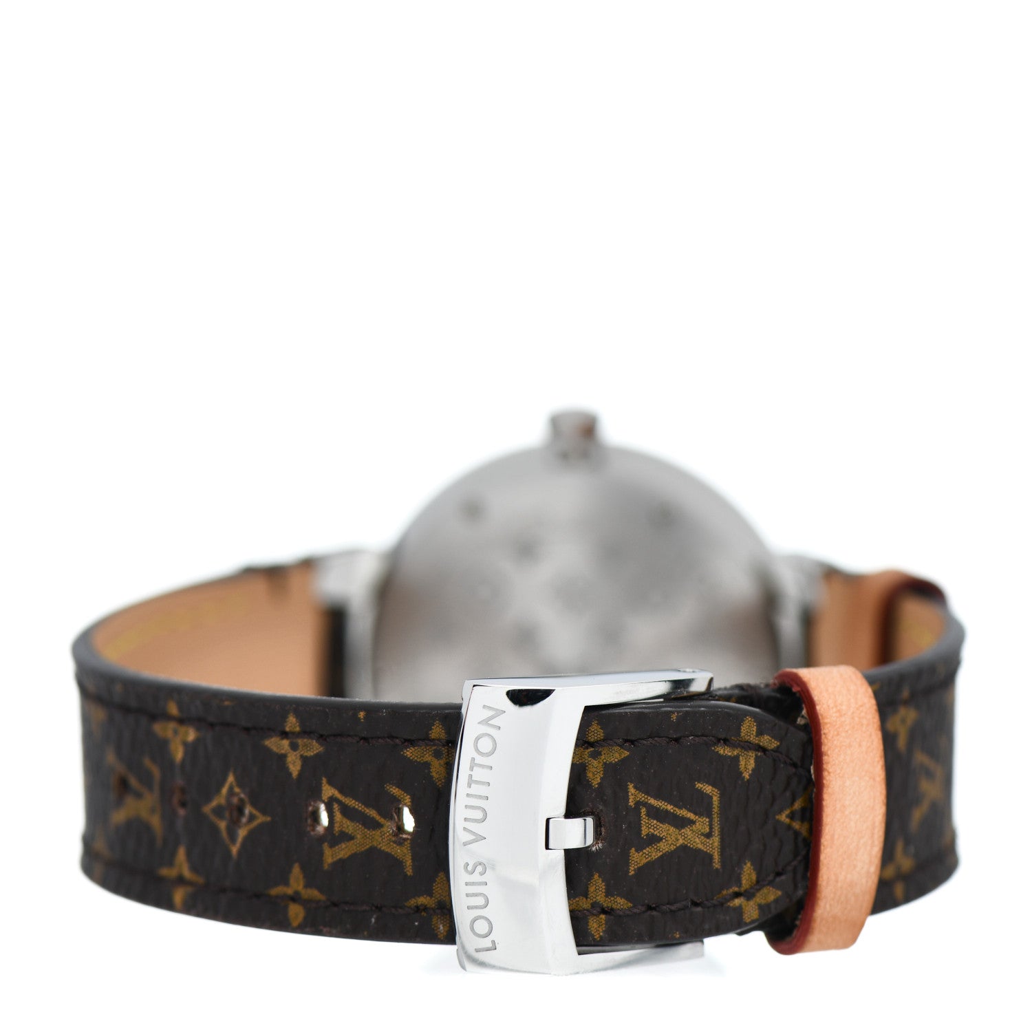 Louis Vuitton Stainless Steel Monogram Diamond 33mm Tambour Slim Quartz Watch 3 of 4
