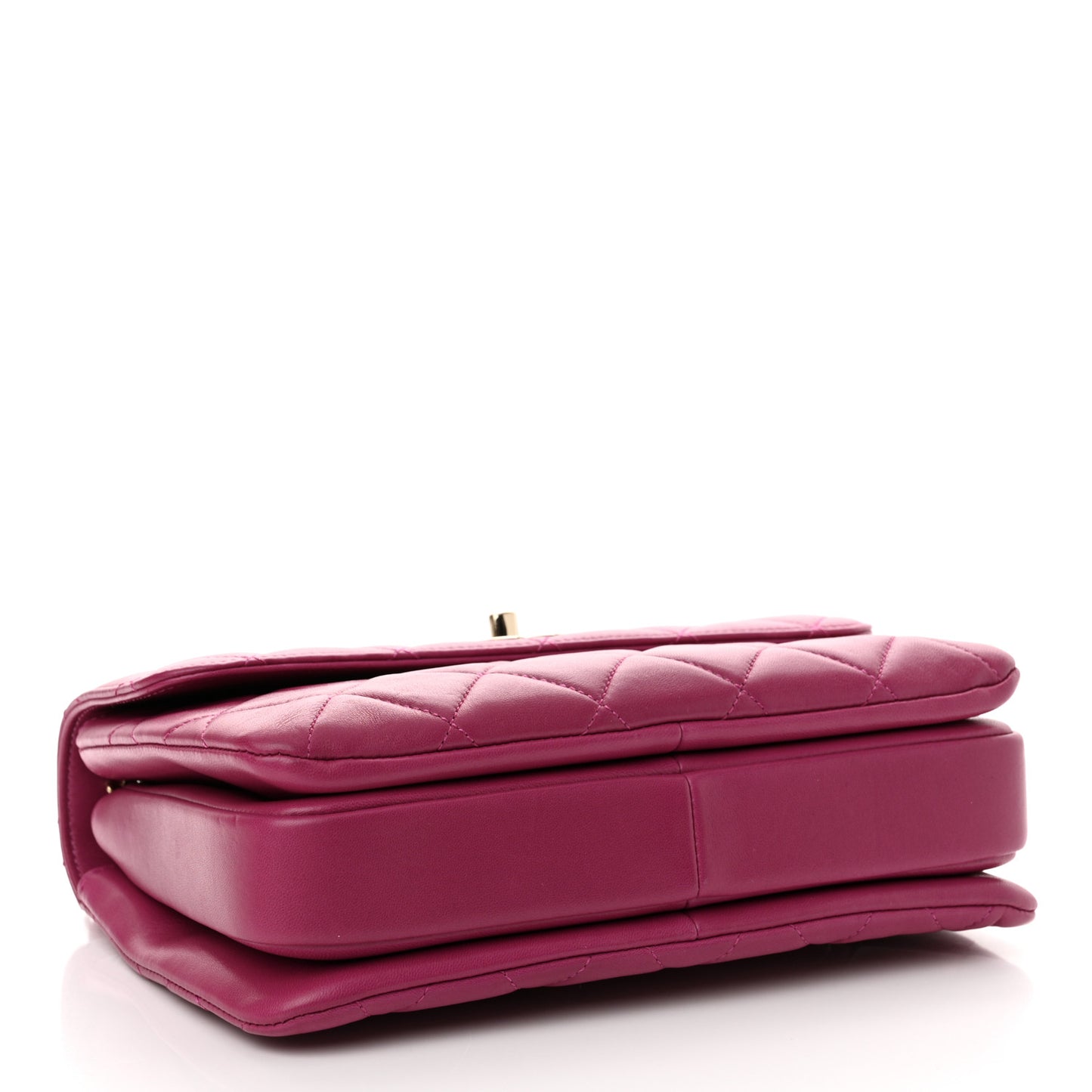 Lambskin Quilted Small Trendy CC Flap Dual Handle Bag Purple