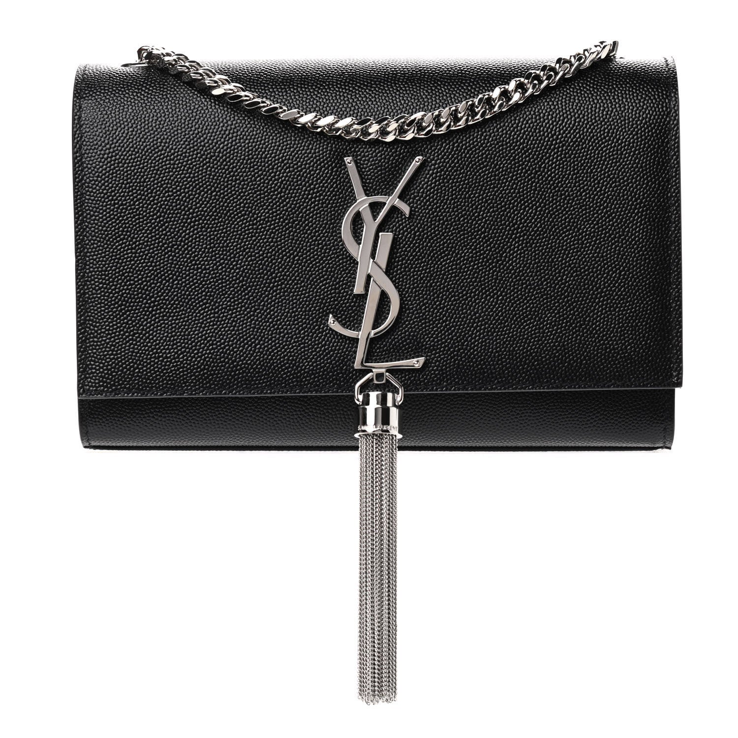 Saint Laurent Grain De Poudre Small Classic Monogram Kate Tassel Satchel Black 1 of 8