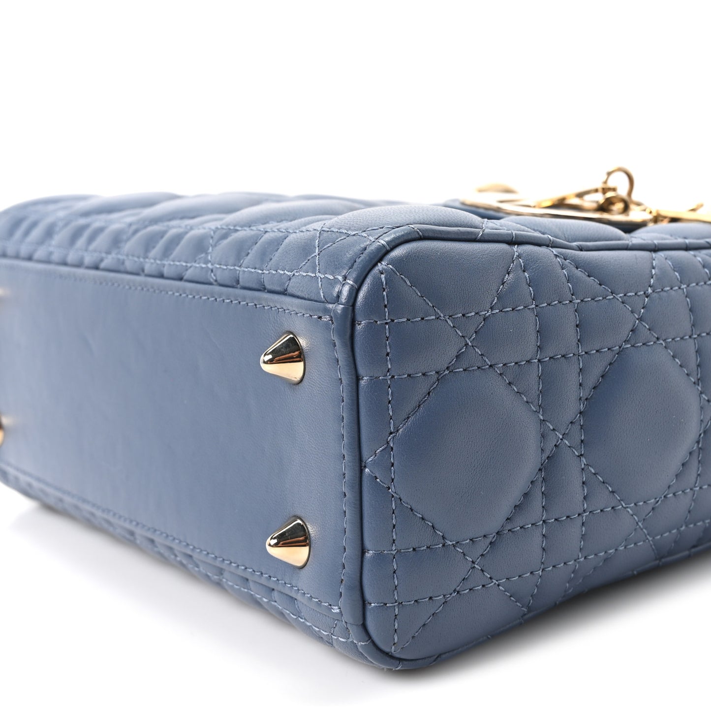 Lambskin Cannage Small My ABCDior Lady Dior Denim Blue
