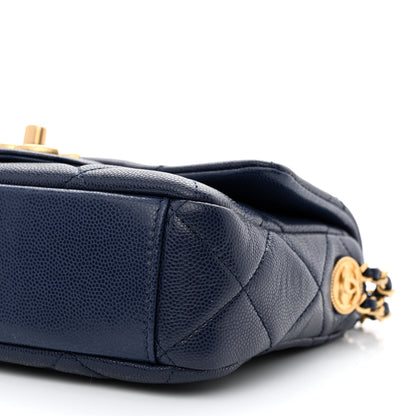 Chanel Caviar Quilted Small Twist Your Buttons Flap Blue 10 of 12