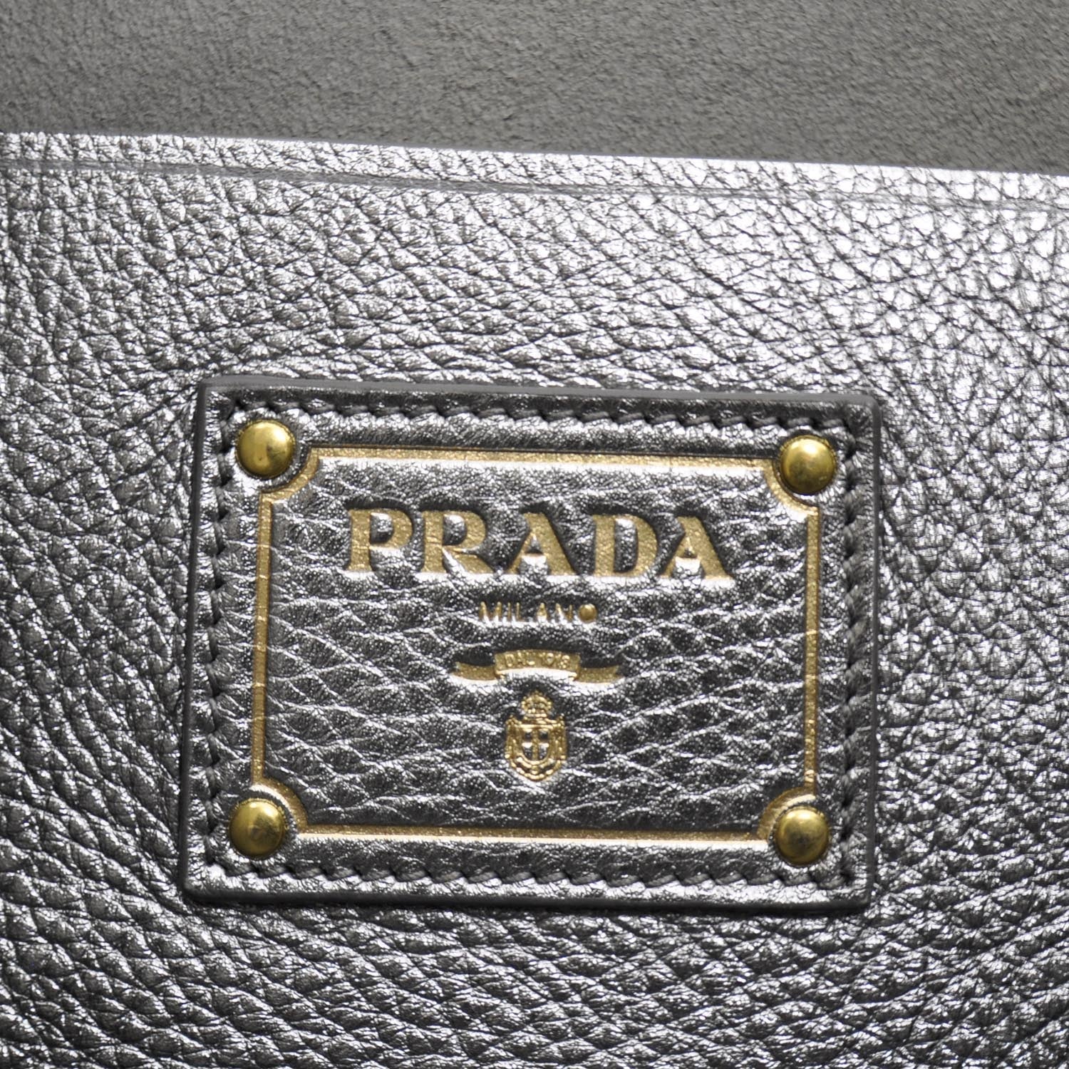 Prada Vitello Daino Tote Silver 9 of 12