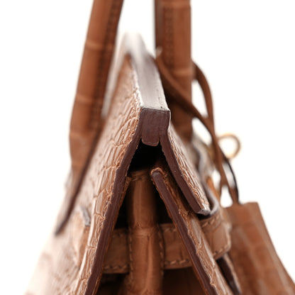 Hermes Matte Alligator Birkin Sellier 25 Gold 12 of 14