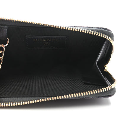 Chanel Iridescent Caviar Quilted Zipped Key Holder Case Black 5 of 8