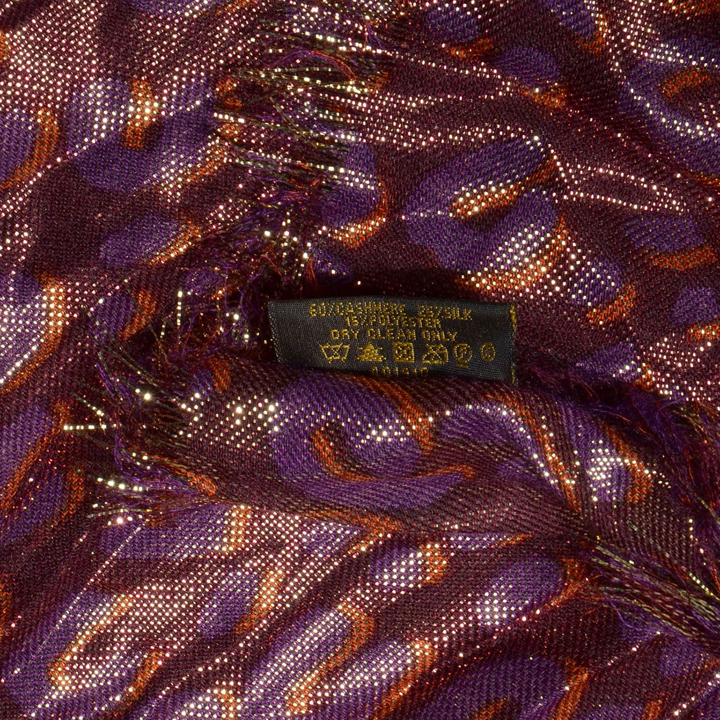 Cashmere Silk Leopard Etole Stole Disco Prune