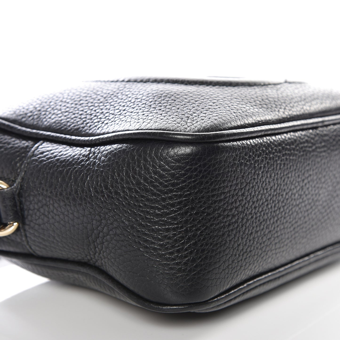 Pebbled Calfskin Small Soho Disco Bag Black