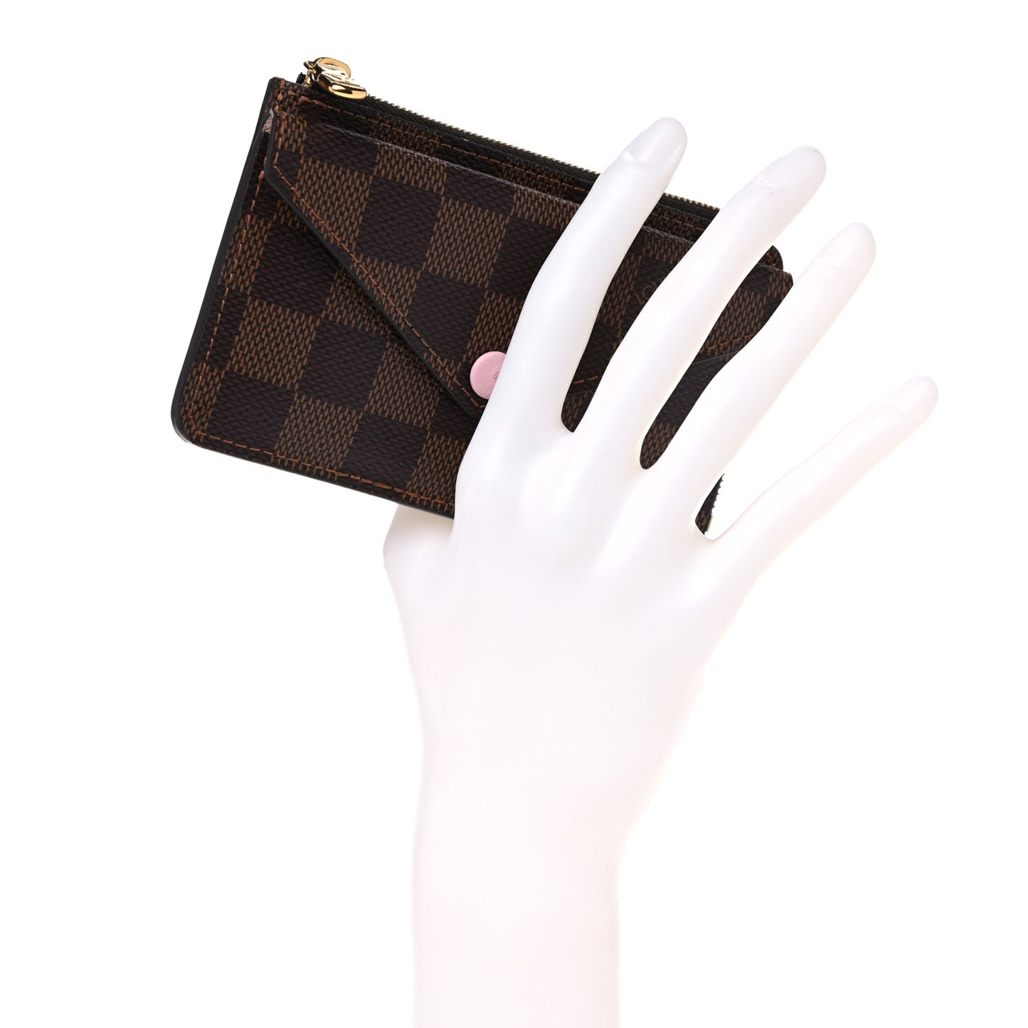 Damier Ebene Recto Verso Card Holder Rose Ballerine