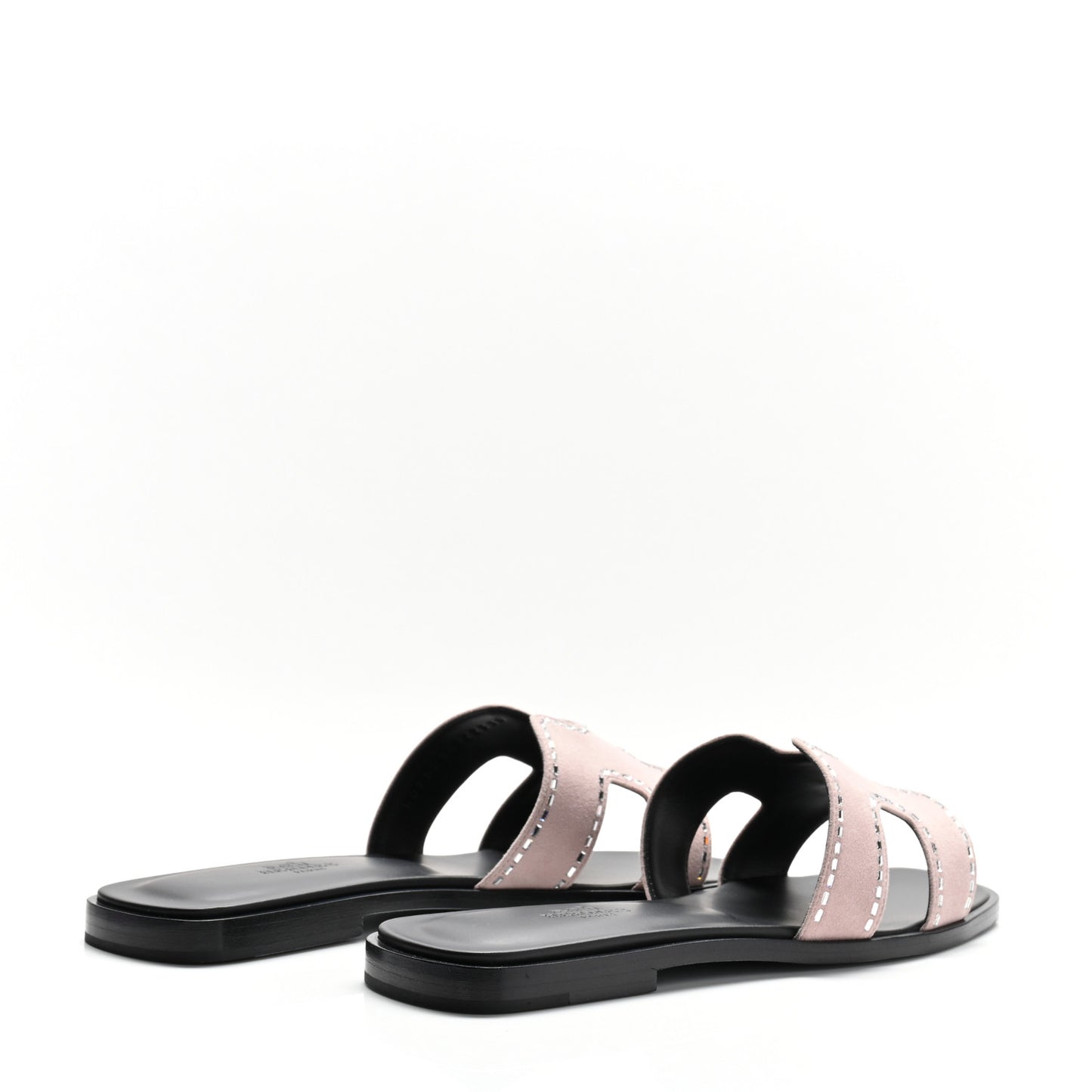 Suede Goatskin Crystal Embellished Oran Sandals 37 Rose Porcelaine