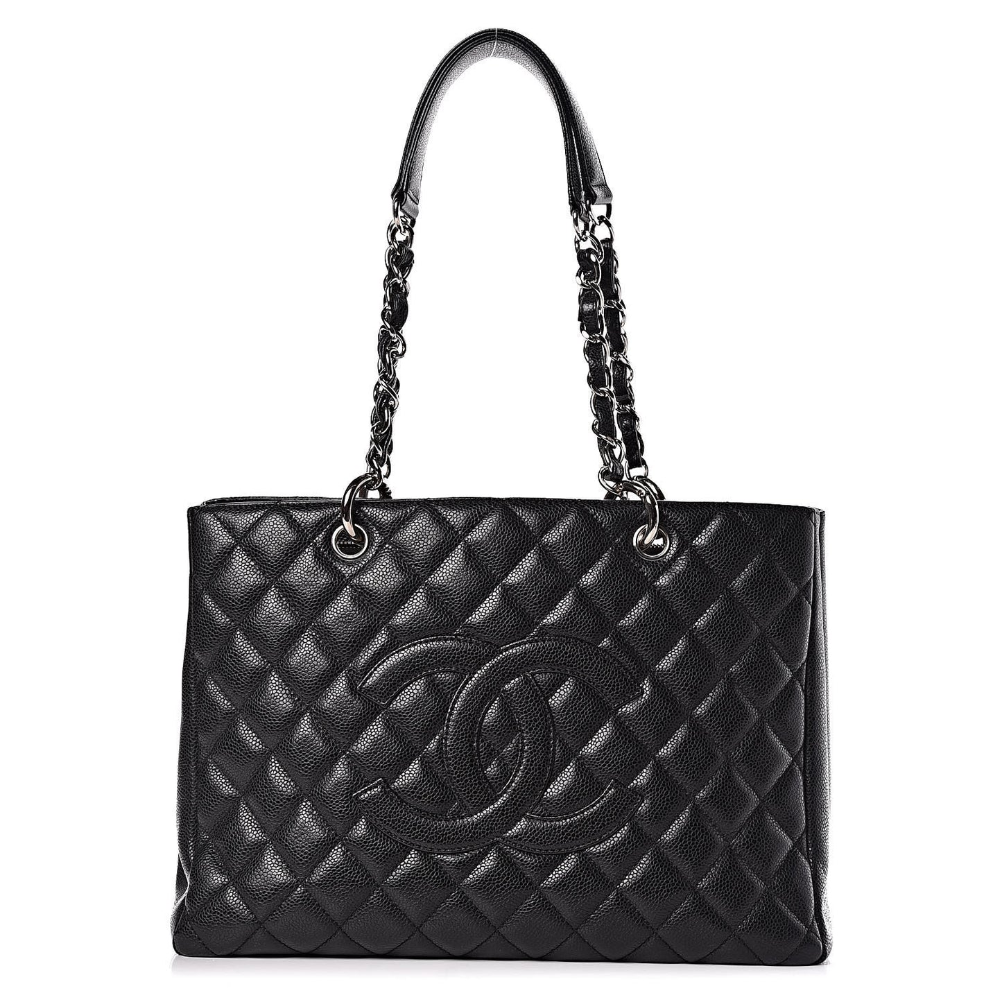 Caviar Quilted Grand Shopping Tote GST Black