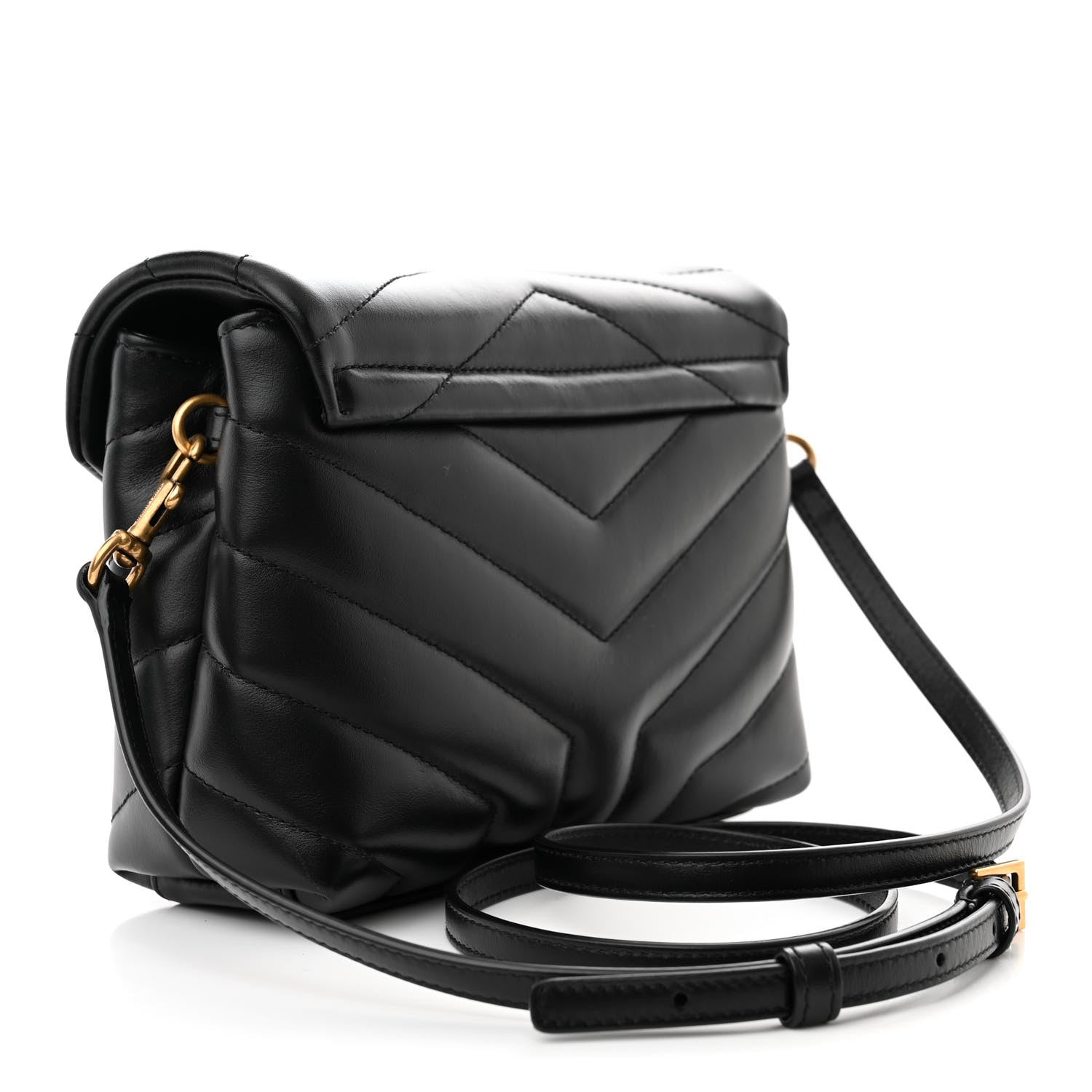 Saint Laurent Calfskin Y Quilted Monogram Toy Loulou Crossbody Bag Black 3 of 12