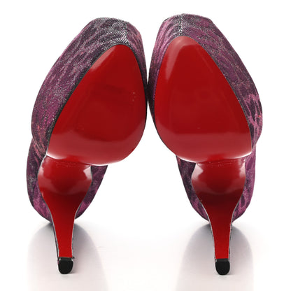 Christian Louboutin Lame Leopard Highness 160 Pumps 35 Turquoise Violet 5 of 9