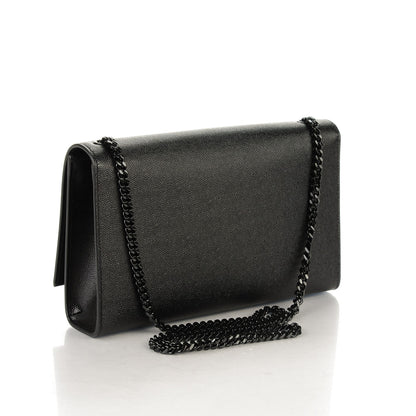 Saint Laurent Grain De Poudre Medium Star Monogram Kate Satchel Black 3 of 7