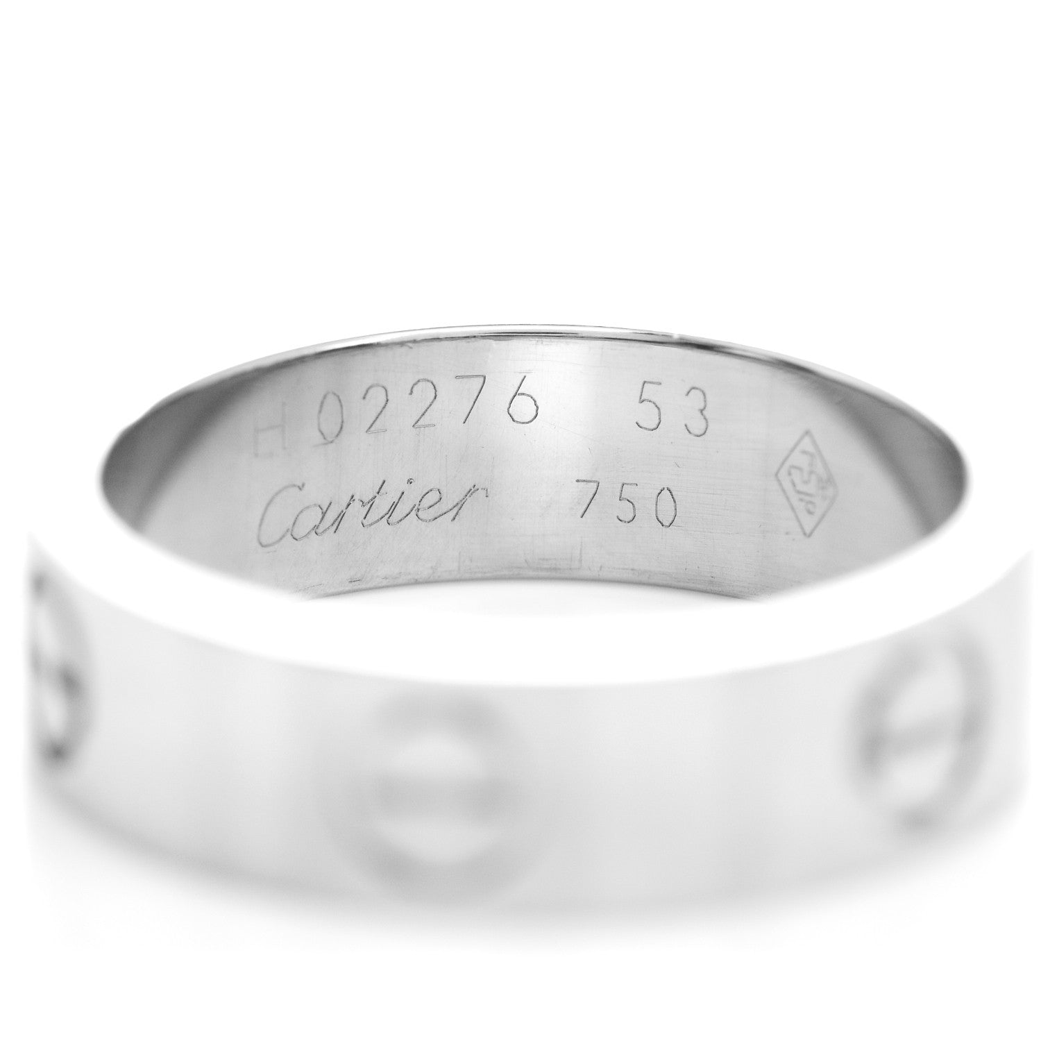 Cartier 18K White Gold 5.5mm LOVE Ring 53 6.25 4 of 5