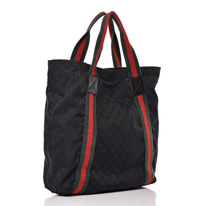 Gucci GG Monogram Medium Web Handle Vertical Tote Black 3 of 10
