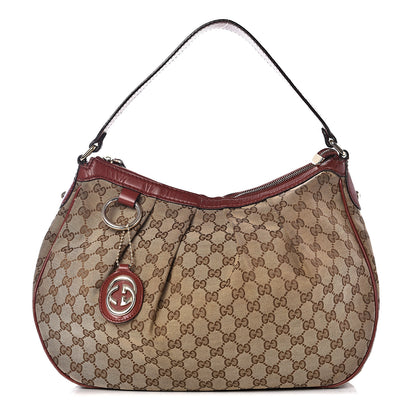 Gucci Monogram Medium Sukey Hobo Brown 1 of 17