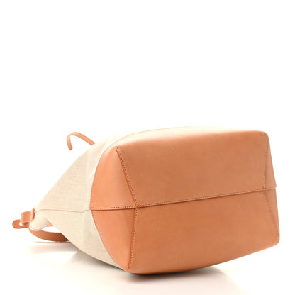 Mansur Gavriel Canvas Calfskin Bucket Bag Creme Cammello 3 of 12