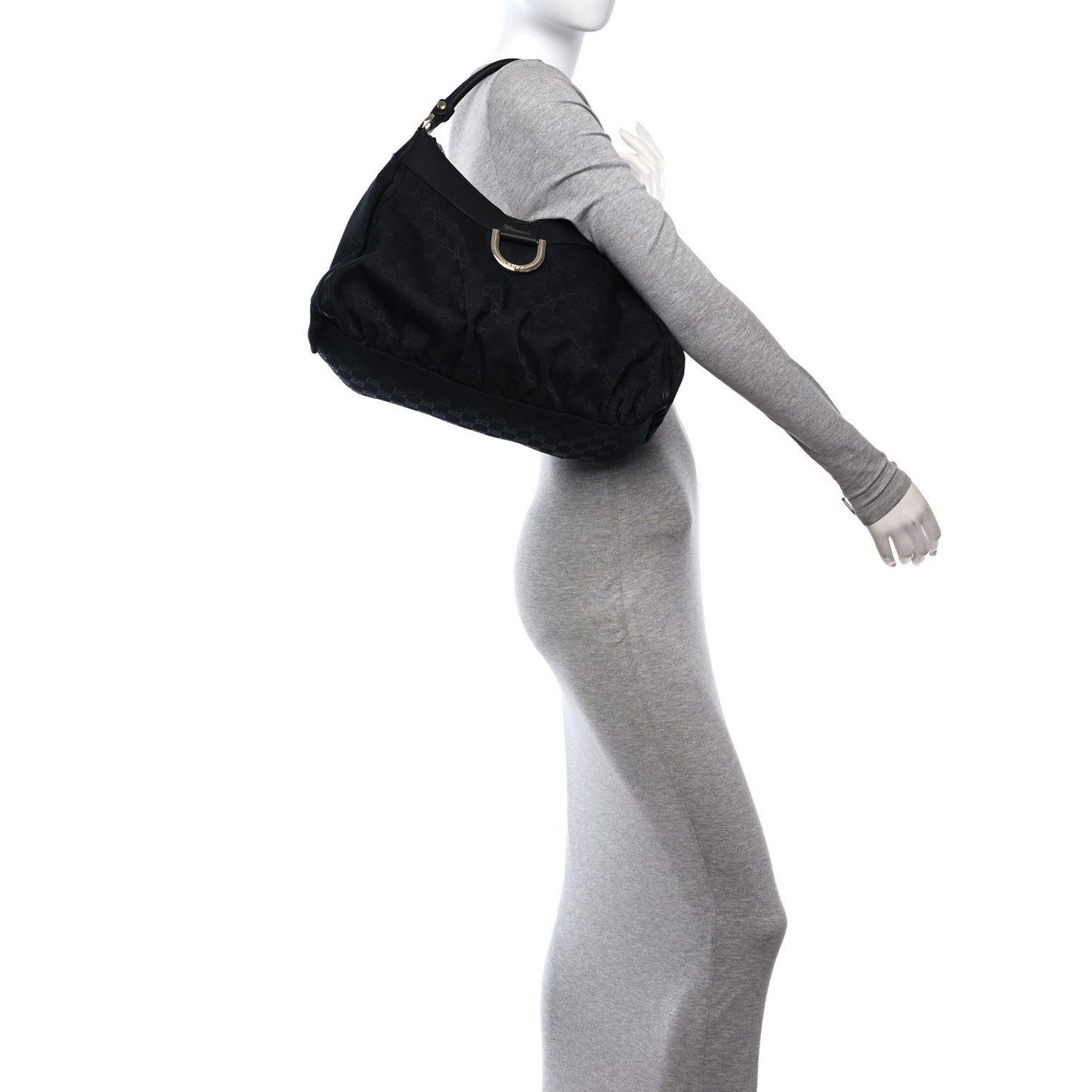 Monogram Large D Gold Ring Hobo Black