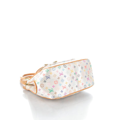 Louis Vuitton Silk Satin Monogram Multicolor Abelia White 4 of 10