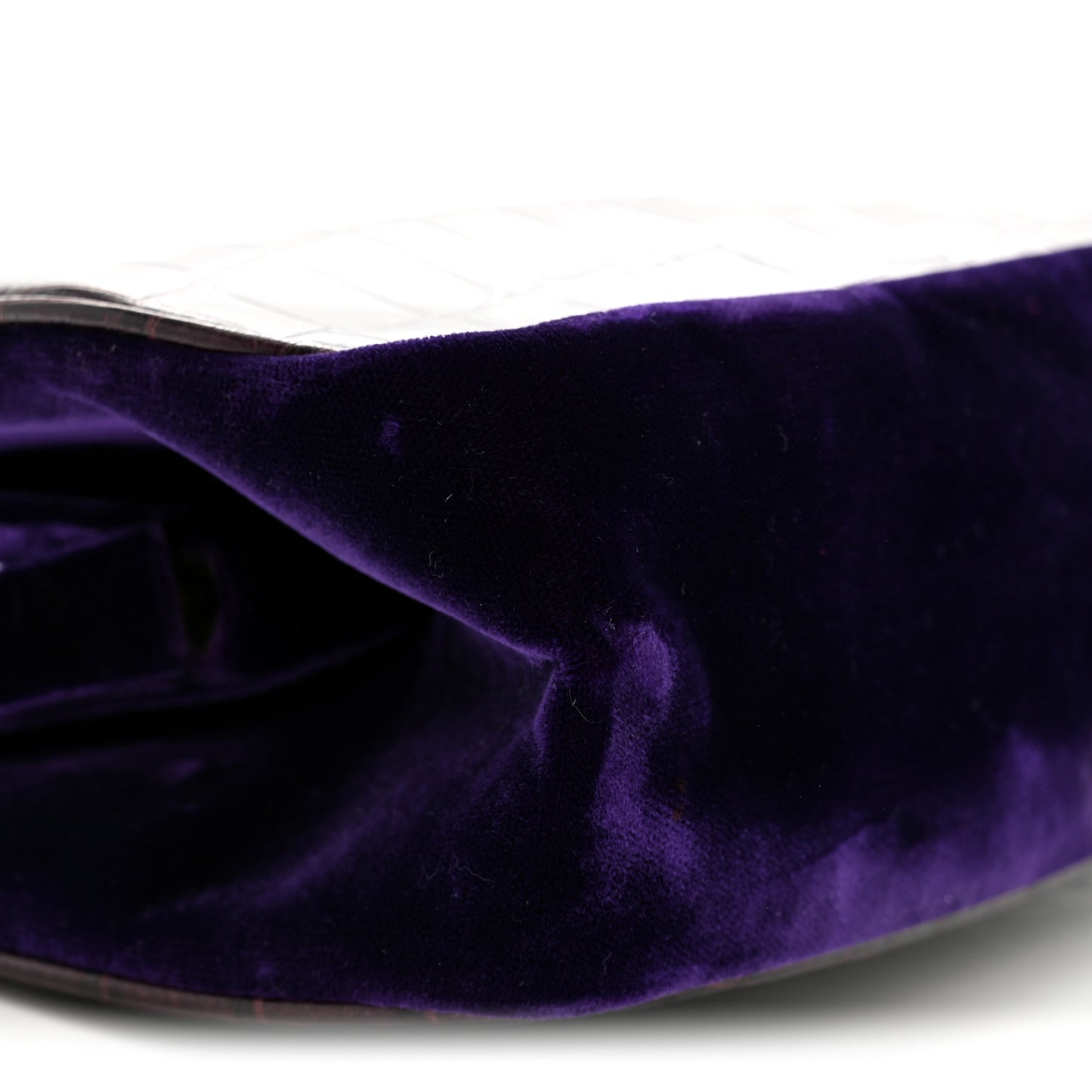 Crocodile Velvet Frame Bag Purple