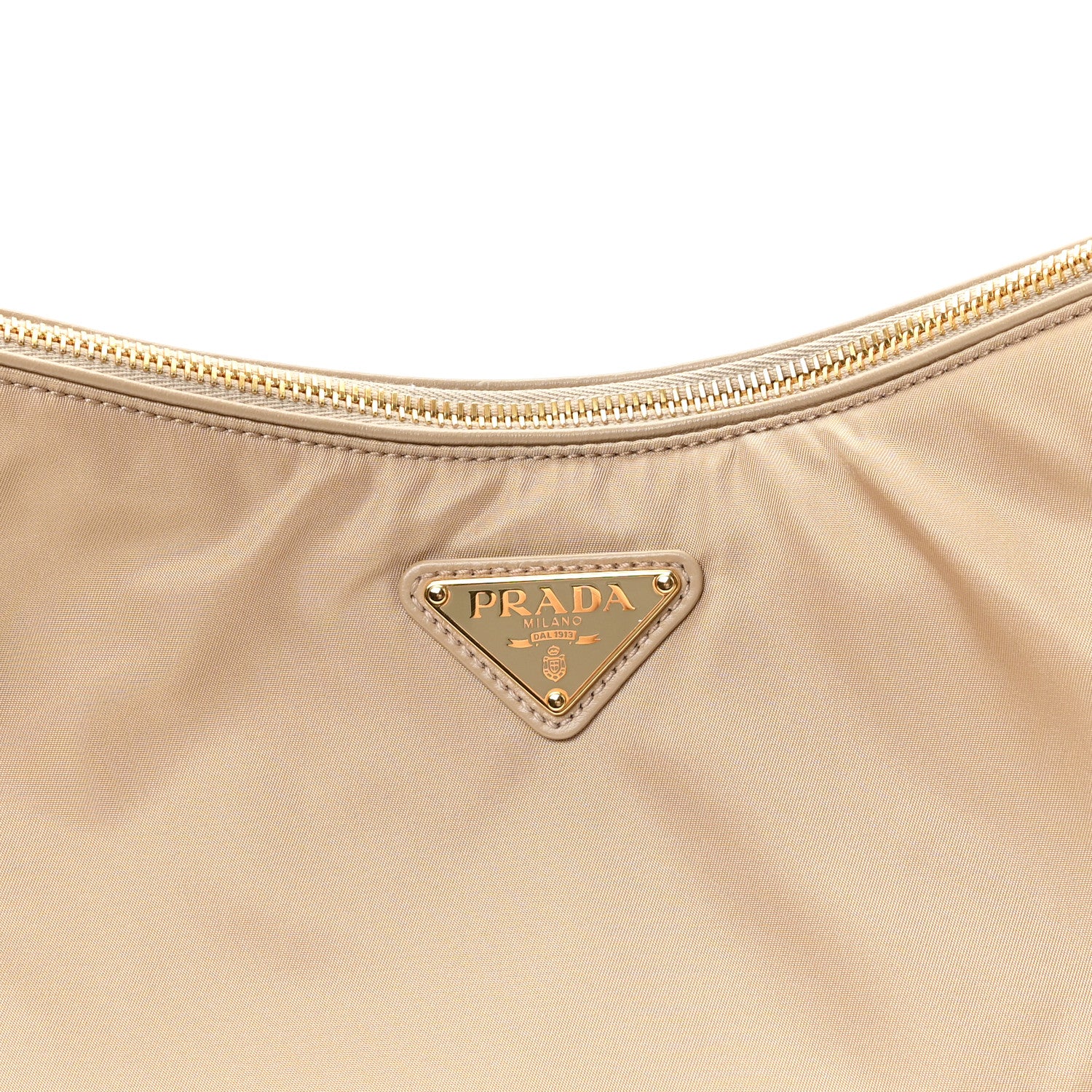 Prada Re-Nylon Vitello Large Aimee Shoulder Bag Cammello 7 of 9