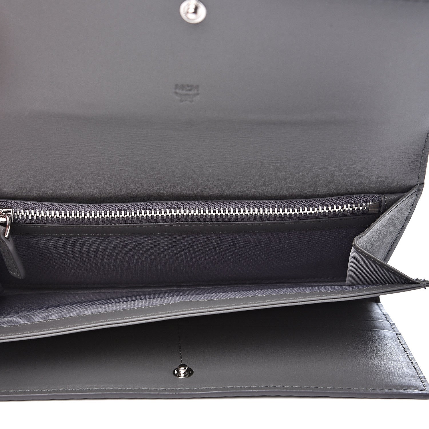 MCM Visetos Large Tri-Fold Flap Wallet Phantom Grey 4 of 6