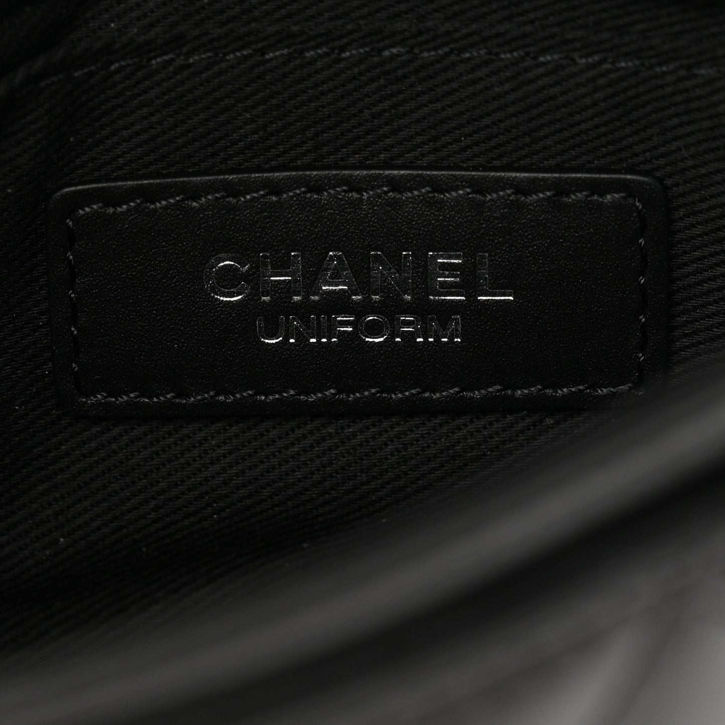 Calfskin Quilted CC Uniform Flap Belt Bag Black
