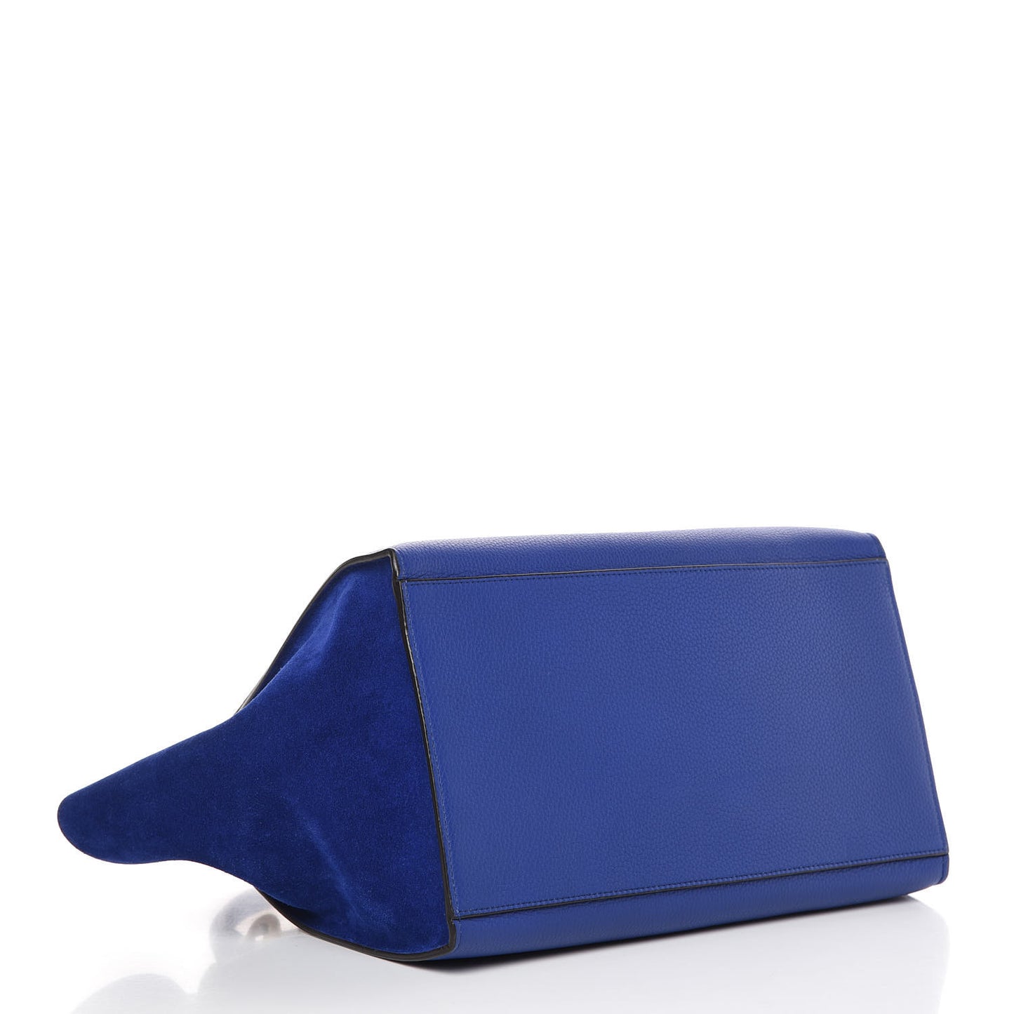 Drummed Calfskin Suede Medium Trapeze Indigo