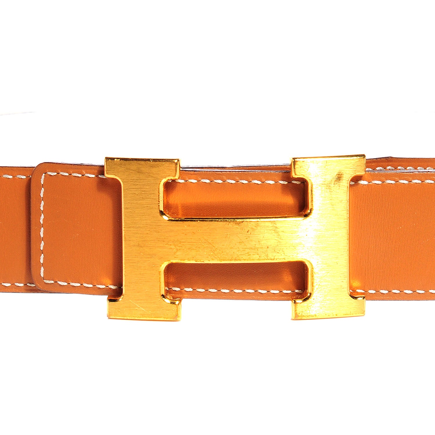 Hermes Chamonix Courchevel Reversible Polished Constance 32mm H Belt Gold Blanc 75 3 of 6