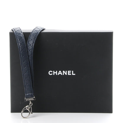 Chanel Lambskin Quilted Lanyard Key Holder Necklace Navy 6 of 6