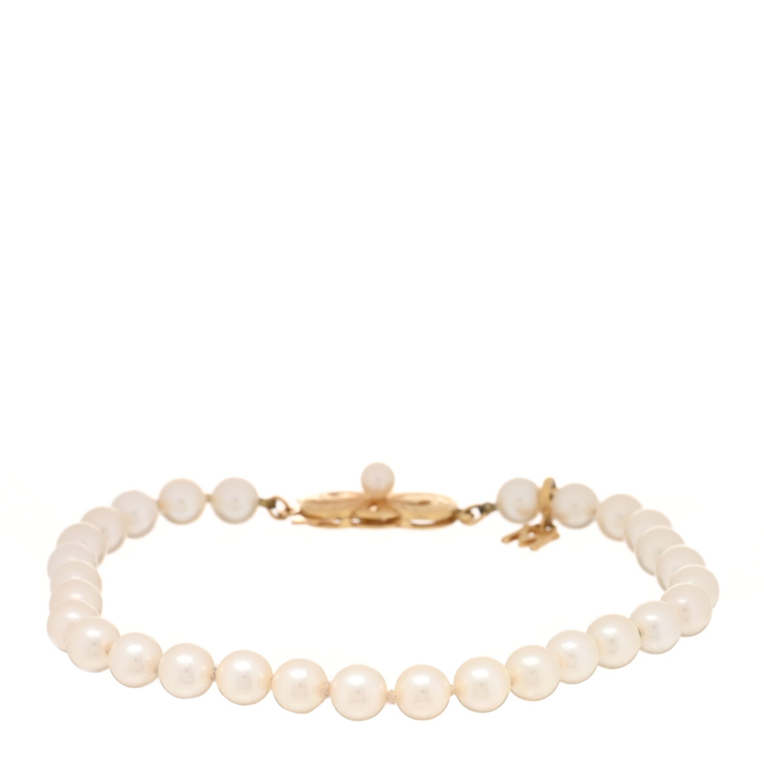 Mikimoto 18K Yellow Gold Akoya Cultured Pearl 5-5.5mm Strand Bracelet 1 of 3
