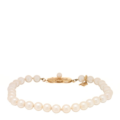 Mikimoto 18K Yellow Gold Akoya Cultured Pearl 5-5.5mm Strand Bracelet 1 of 3