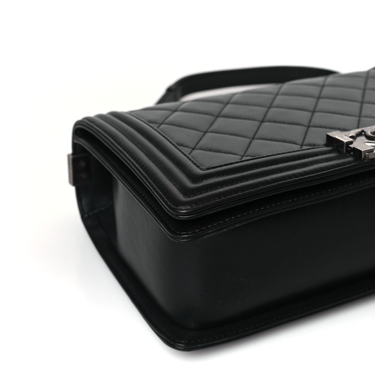 Chanel Lambskin Quilted Medium Boy Flap Black 8 of 9