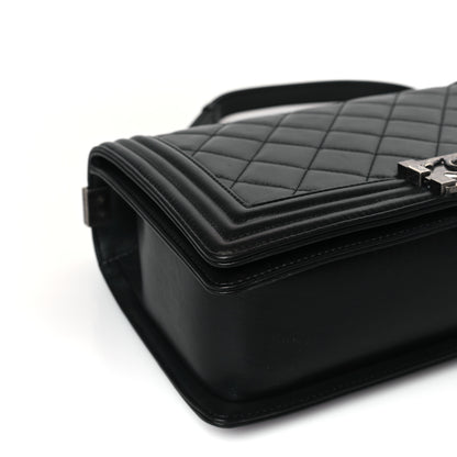 Chanel Lambskin Quilted Medium Boy Flap Black 8 of 9