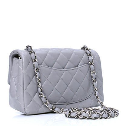 Chanel Lambskin Quilted Mini Rectangular Flap Grey 2 of 4