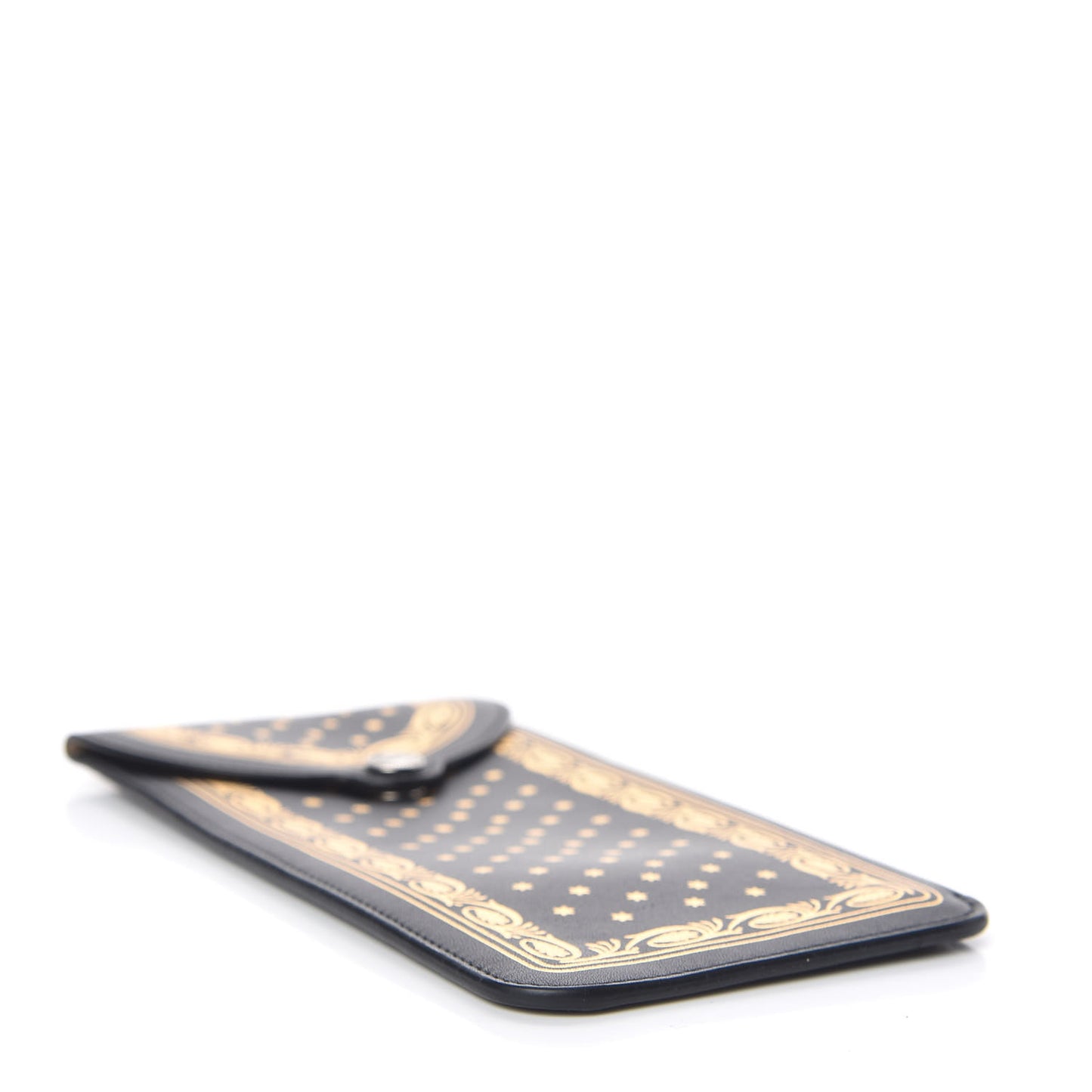 X SEGA Calfskin GUCCY Stars Sunglasses Case Black Gold