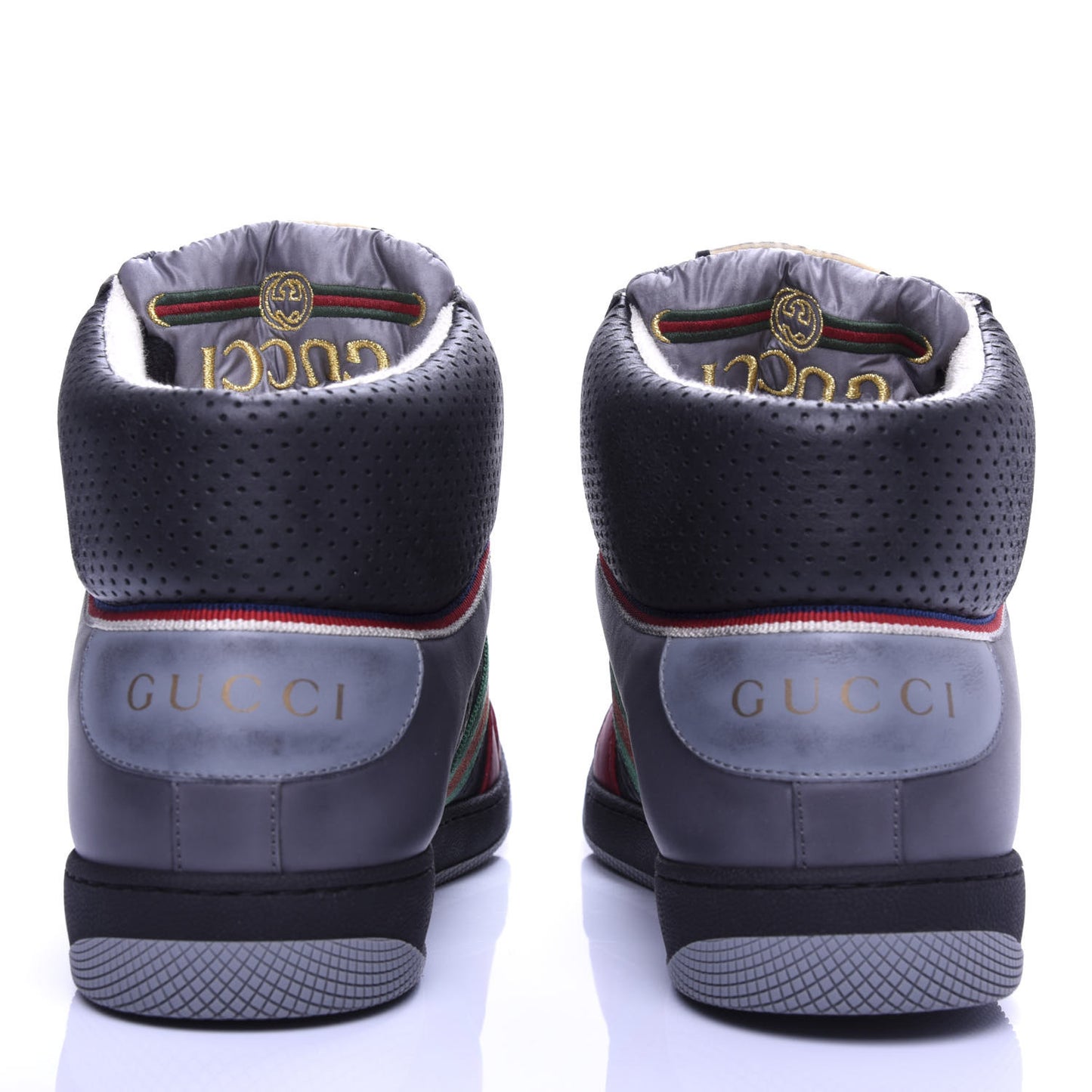 Miro Soft Calfskin Web Mens Screener High Top Sneakers 9.5 Light Hibiscus Red Black Foggy Grey