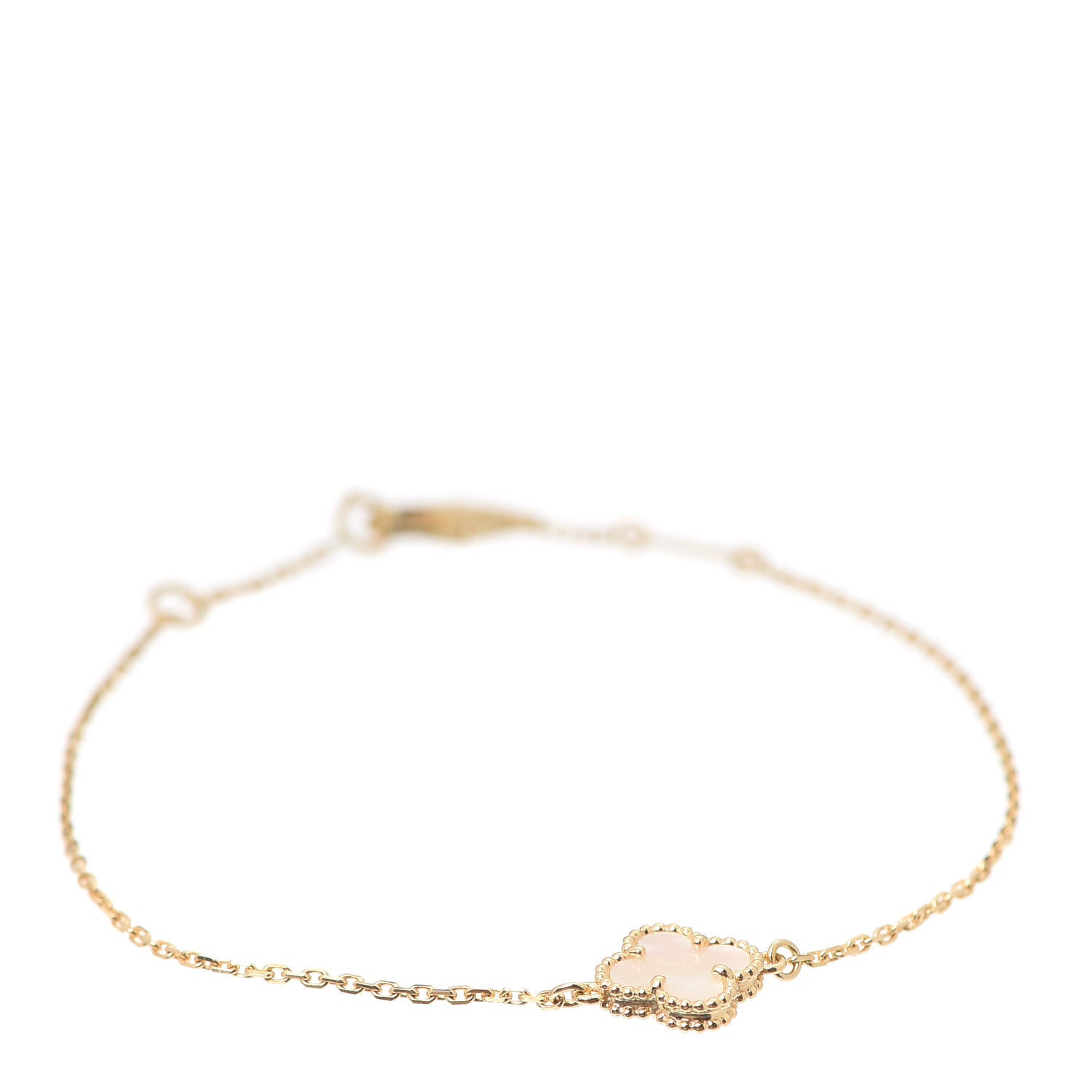 Van Cleef & Arpels 18K Yellow Gold Mother of Pearl Sweet Alhambra Bracelet 1 of 8