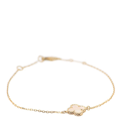 Van Cleef & Arpels 18K Yellow Gold Mother of Pearl Sweet Alhambra Bracelet 1 of 8