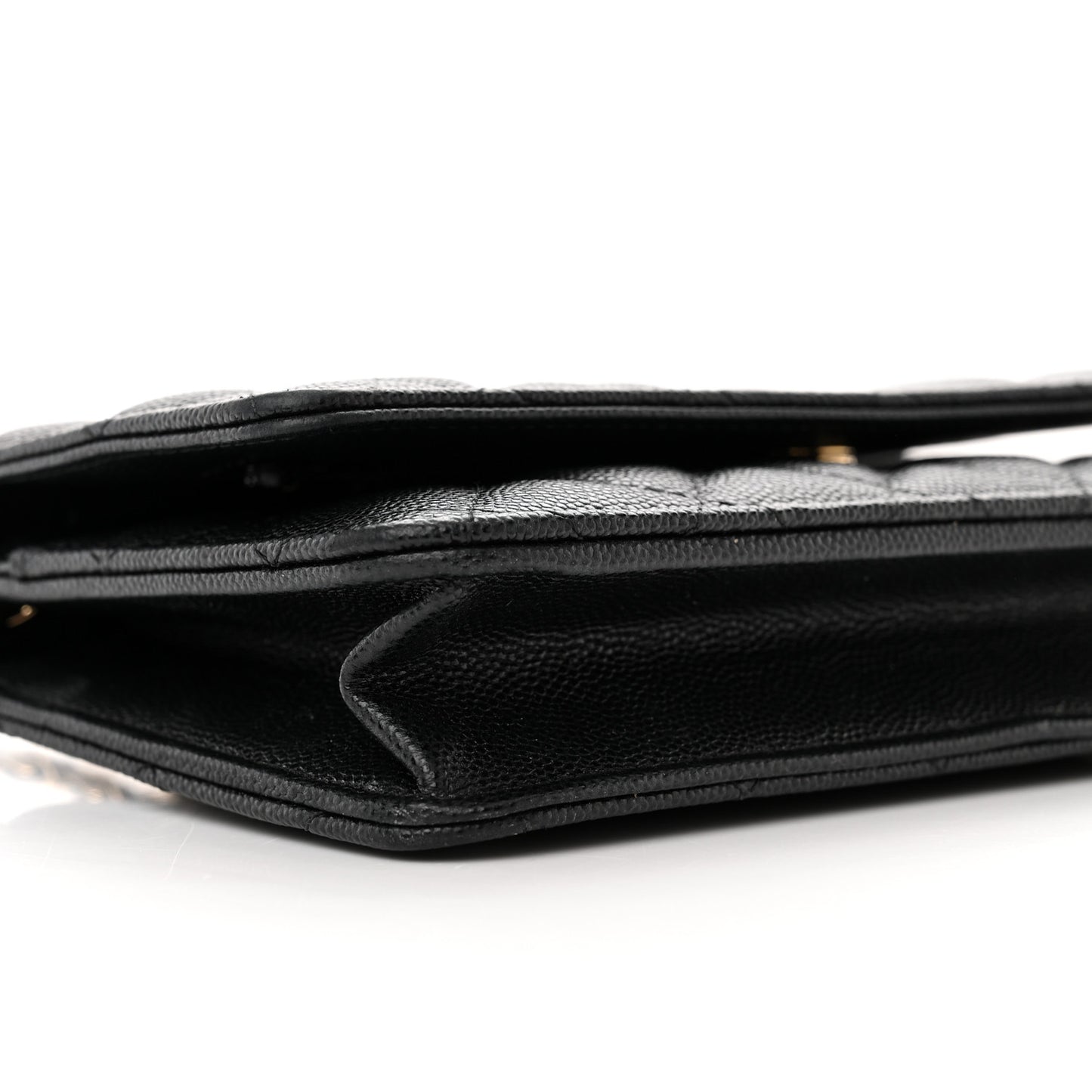 Caviar Quilted Wallet With Charms On Chain WOC Black