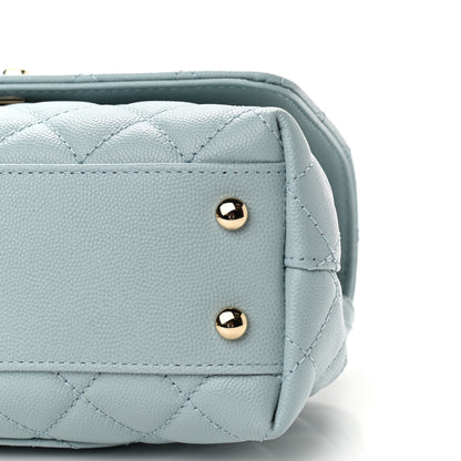 Chanel Caviar Quilted Mini Coco Handle Flap Light Blue 10 of 11