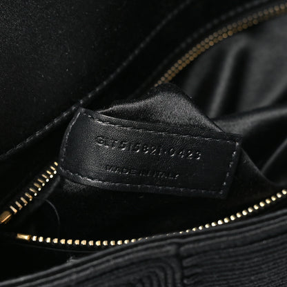 Saint Laurent Quilted Satin Monogram Medium Jamie Black 7 of 10
