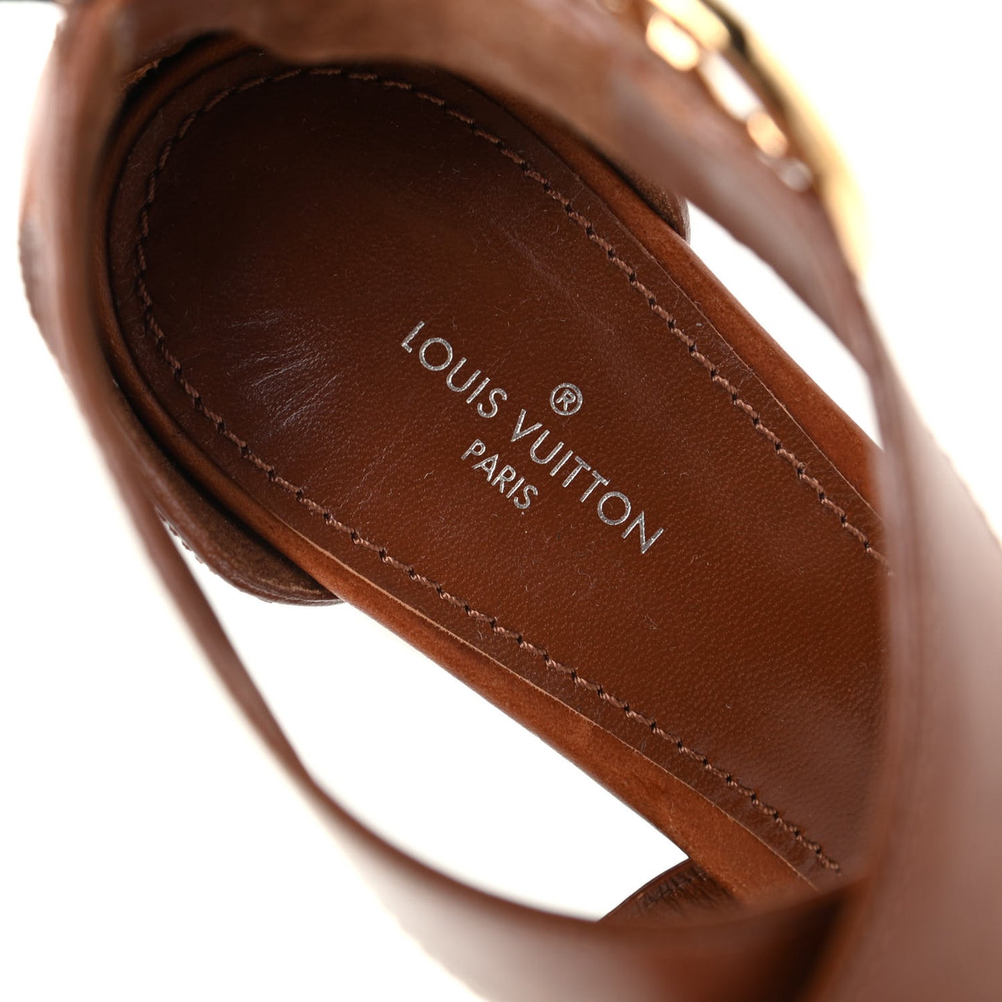 Calfskin Monogram Horizon Sandals 39 Cognac Brown