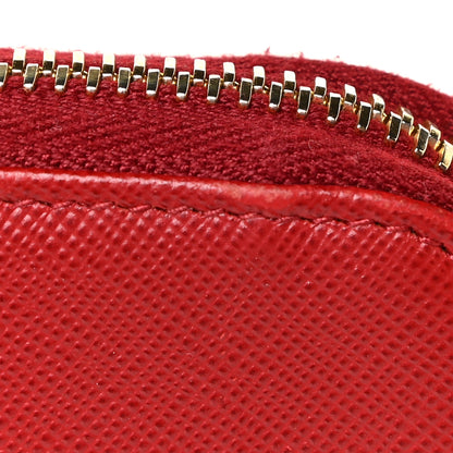 Prada Saffiano Metal Zip Around Wallet Fuoco 13 of 14