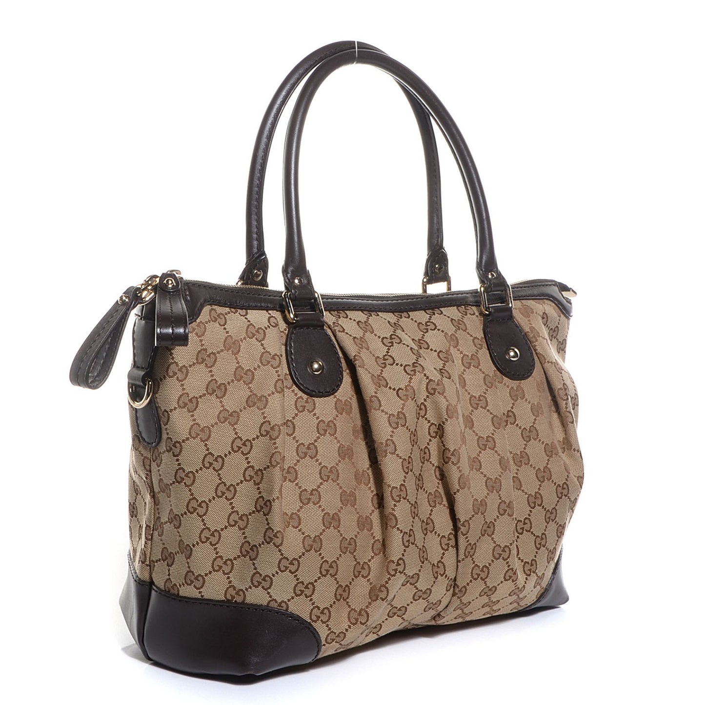 Monogram Large Sukey Top Handle Bag Beige Dark Brown
